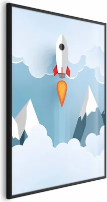 Produktbild von Posterpapier Poster - Rocket in the Clouds 21x30 cm Für Kinder e-B-0038-ao-a