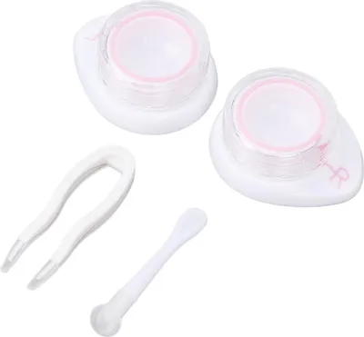 Produktbild von Kontaktlinsenbehälter, niedlich, tragbar, aus Kunststoff, Aufbewahrungsbox für Kontaktlinsen, Set für Damen, rosa