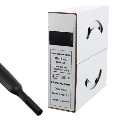 Immagine prodotto di tubo termorestringente da 5 m 25,4 mm>12,7 mm nero