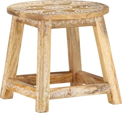 Obrázok produktu pre The Living Store Ručne maľovaná stolička 38 × 38 × 35 cm Mango masívne drevo