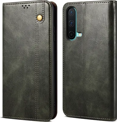 Produktbild von OnePlus Nord CE 5G Hülle, Leder Flip Brieftasche Schutzhülle für OnePlus Nord CE 5G Grün