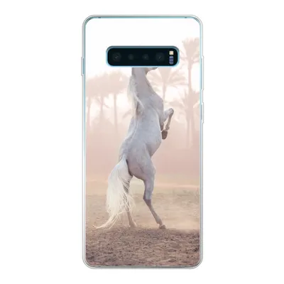 Produktbild von MuchoWow® Handyhülle Schutzhülle Hülle für Samsung Galaxy S10 Lite Pferd - Sand - Palme Silikon Softcase Handy Hülle - Schutz