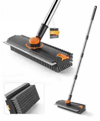 Obrázok produktu pre Univerzálna kefa na čistenie podláh a škár s teleskopickou rukoväťou (70-130 cm), sivá