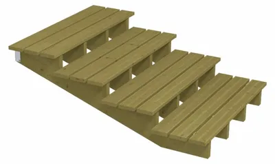 Produktbild von Plus Außentreppe Kiefer 4 Stufen 120 cm breit Schritttiefe 39 cm