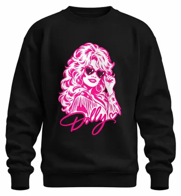 Produktbild von Dolly Parton Country Musik Sängerin Cowgirl Retro Western Sweatshirt Pullover, Schwarz, L
