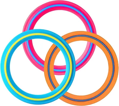 Imagen del producto de Juego de frisbees, 3 unidades, 25 cm, aros de colores, aerodinámicos, para uso en exteriores