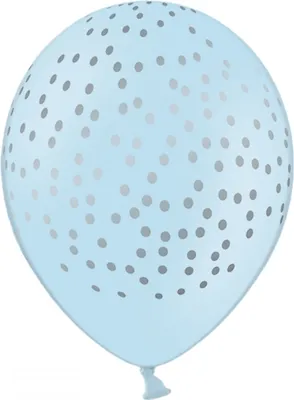 Produktbild von Luftballons 30cm, Punkte, Pastell Babyblau (1 Packung / 6 Stück)