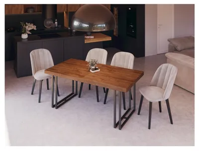 Produktbild von Furneo | Ausziehbarer - Esstisch - 180/280 cm - Eiche Lefkas - Robuste Metallbeine - Stilvoll und Praktisch - für Küche und Esszimmer -Loft