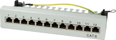 Immagine prodotto di Logilink Patchpanel Tisch/Wand Cat.6 STP 12 Ports,lichtgrau