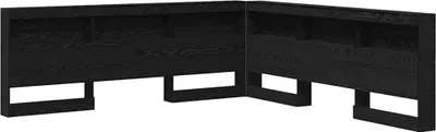 Image de vidaXL Tête de lit de rangement Noir Aspect chêne Matériau dérivé du bois