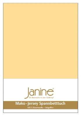 Produktbild von Janine Mako-Jersey Spannbetttuch Spannbettlaken 100% naturreine Baumwolle 90-100cm x 190-200cm 23 vanille