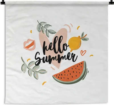 Produktbild von MuchoWow® Wandteppich Wandbehang Wassermelone - Sommer - Rosa 150x150 cm Tapisserie Dekoration Wandtuch - Wohnaccessoires - Modernes