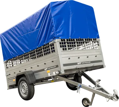 Obrázek produktu pro Přívěs Garden Trailer 230 KIPP s síťovanými bočnicemi, rámem H-800 a modrou plachtou