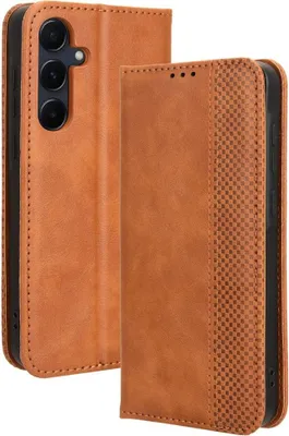Produktbild von Samsung Galaxy A35 Hülle - Coverup Vintage Style Klapphülle - Braun