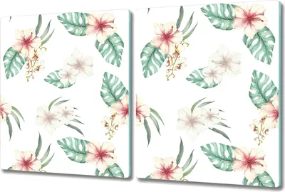 Produktbild von Glas-Herdabdeckplatte Glaskeramikkochfeld-Abdeckung Spritzschutz - 2x 40x52 cm - Blaue Rosen Blumen