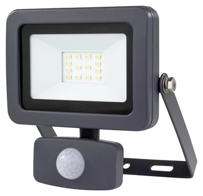 LED Außenleuchte mit Sensor, 10W, 900lm, IP44, anthrazit