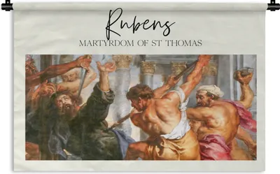Produktbild von MuchoWow® Wandteppich Wandbehang Kunst - Rubens - Martyrium des Heiligen Thomas 60x40 cm Tapisserie Dekoration Wandtuch - Wanddekorationen