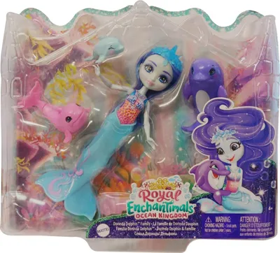Obrázok produktu pre Mattel HCF72 Royal Enchantimals Tematické balenie Delfínia rodinka Dorinda Delfín Morská panna Delfíny Vodné morské tvory