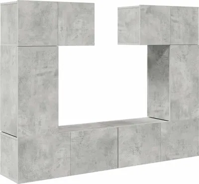 Produktbild von vidaXL 6-tlg. TV-Schrank-Set Betongrau Holzwerkstoff