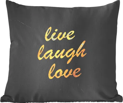Produktbild von MuchoWow® Zierkissen Sofakissen Wohnzimmer Dekokissen 50x50 cm Zitat - Liebe - Marmor - Gold - Komfort - Sofakissen