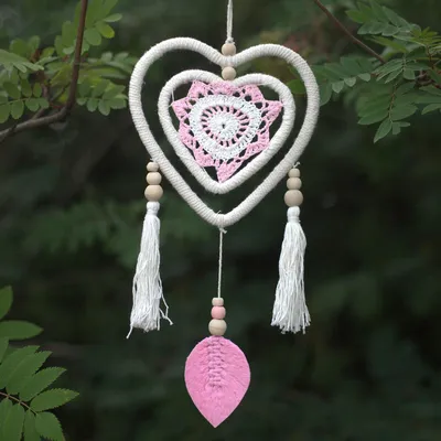 Imagen del producto de Atrapasueños - Corazón Rosa Mediano