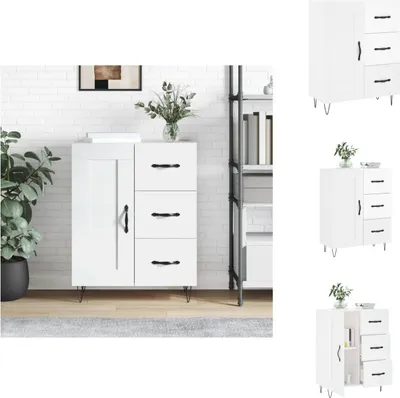 Image de vidaXL Sideboard Blanc brillant 69,5x34x90 cm Bois composite - Sideboards