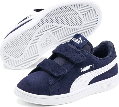 Produktbild von PUMA Smash v2 Suede PS Kinder Sneaker mit Klettverschluss peacoat/puma white 28