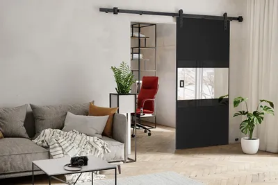 Produktbild von KIER FURNITURE MIA – Schiebetür Komplettset – 76x205x1,6 cm - Schwarz