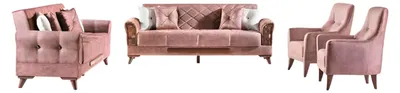 Produktbild von Sofagarnitur 3+1 Sitz Garnitur Set Sofas Sessel Holz Textil Polster