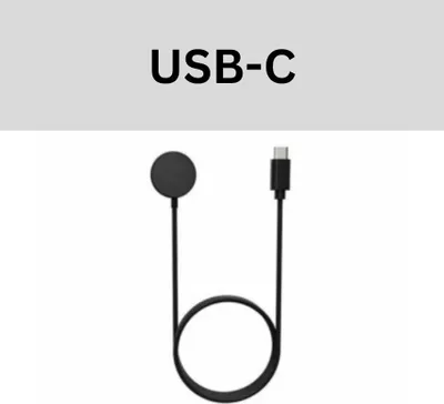Produktbild von Strap-it USB-C-Ladegerät (Schwarz) – Geeignet für Fossil Gen 5 / Gen 4 – Ladekabel / Smartwatch-Ladegerät