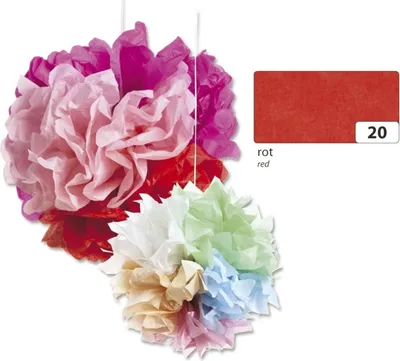 Produktbild von Folia 91020 Blumenseide - 50 x 70 cm, 5 Bogen, rot