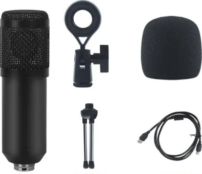Immagine prodotto di INF Microfono a condensatore USB - Microfono da studio Plug & Play per PC