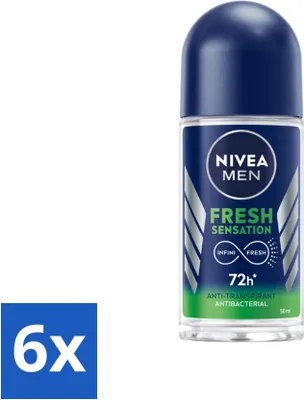 Immagine prodotto di NIVEA MEN - Deodorante Roller - Fresh Feeling - 50 ml - Confezione risparmio - 6 pezzi