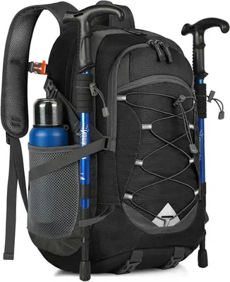 Obrázek produktu pro Batoh Wandelrugzak – cestovní batoh, vhodný pro outdoorové aktivity, kempování a horolezectví. Skládací, ultralehký, objem 40 litrů, černý