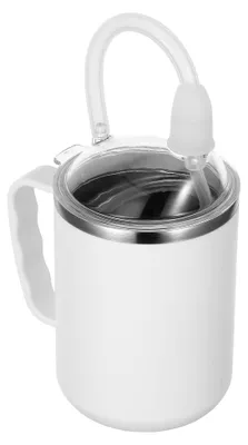 Produktbild von Auslaufsicherer Trinkbecher für Erwachsene 500 ml mit Strohhalm und Griff für Senioren und Patienten