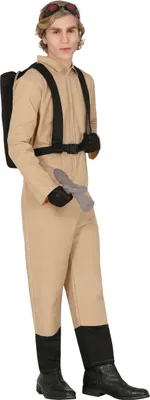 Produktbild von Spukjäger Halloween Kostüm Abenteueroutfit Rückentrage Superheld Figurenausstattung Kostümideen Mutige Enthusiasten, Größe: 48 - 50 (M) Farbe: Beige