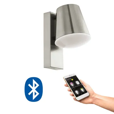 Produktbild von Eglo 33562 CALDIERO-C LED E27 Außen-Wandleuchte 9W Edelstahl Weiss IP44