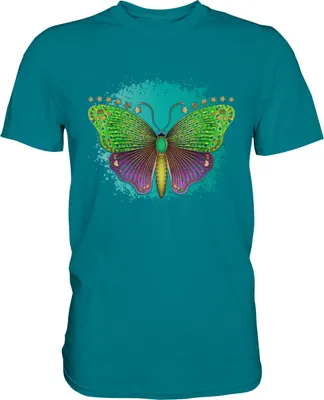Produktbild von Bunter Schmetterling T-Shirt – Diva Blue / S
