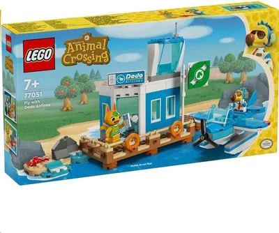 Obrázek produktu pro LEGO Animal Crossing Létejte s Dodo Airlines, herní set pro videohru, hračka na letiště, minifigurka hydroplánu a pilota, dárek pro holky a kluky od 7 let 77051