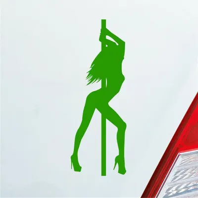 Produktbild von Auto Aufkleber Sexy Girl Poledance Strip GoGo Pin Up 12x4 cm Hellgrün Sticker Heckscheibenaufkleber