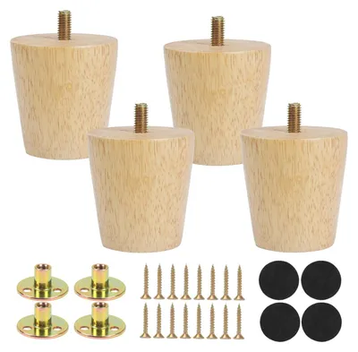 Obrázek produktu pro Nohy na nábytek, 4 kusy, 6 cm, dřevěné, pro skříně