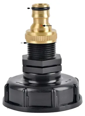 Productafbeelding van IBC-tankadapter, grof schroefdraad, lekvrije uitlaat, D