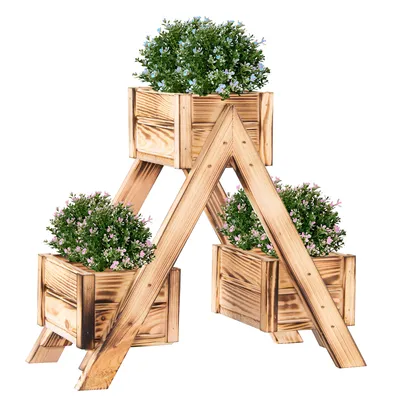 Immagine prodotto di Scala per fiori Scala per piante Scaffale per fiori Supporto per fiori Panchina per fiori Legno 42x22x47cm