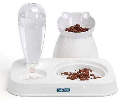Zdjęcie produktu dla Nobleza Karmnik dla kota 2 w 1 Automatyczne poidełko 500ml