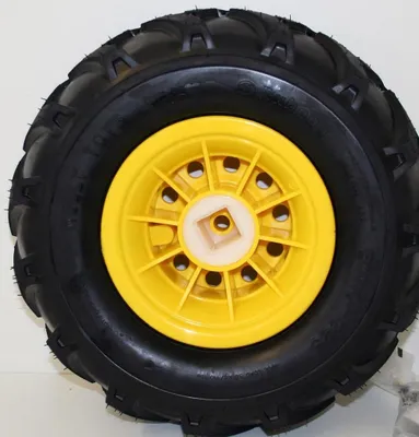 Produktbild von Rolly Toys Hinterrad Ersatzrad 6 Zoll rechts 325 x 110 Luftbereifung mit Felge gelb für rollyFarmtracs Premium