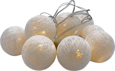 Obrázek produktu pro Víla Raphia s 10 LED koulemi - na baterie - barva: bílá