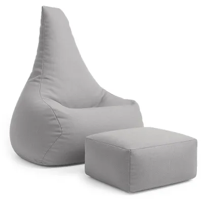 Image de Pouf poire enfant extérieur avec repose-pieds