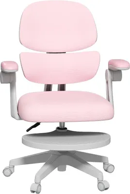 Imagen del producto de Silla de escritorio para niños, silla infantil ergonómica, color rosa