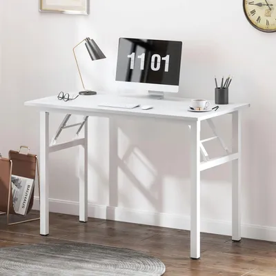 Produktbild von Klapptisch 100x60x75 cm in Weiß, PC Schreibtisch Büroarbeitsplatz