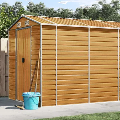Produktbild von "2026 Promotion" Gerätehaus Hellbraun 191x640x198 cm Verzinkter Stahl - Geräteschuppen CC10005